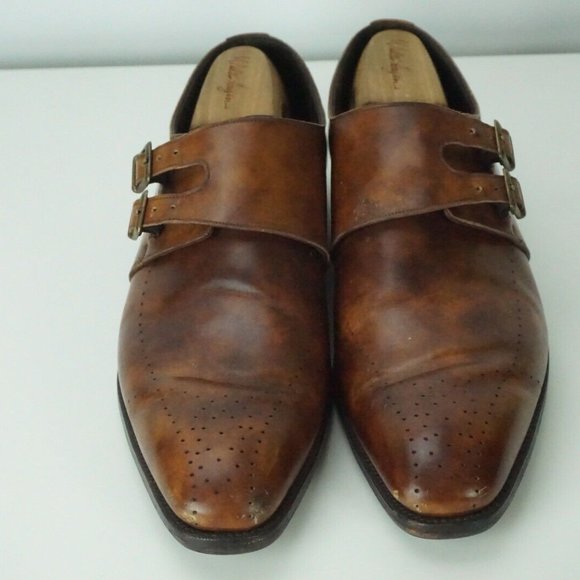 Stuarts Choice x Grenson Masterpiece Brown Broque Double Monk Shoes Sz 11.5 main image 7